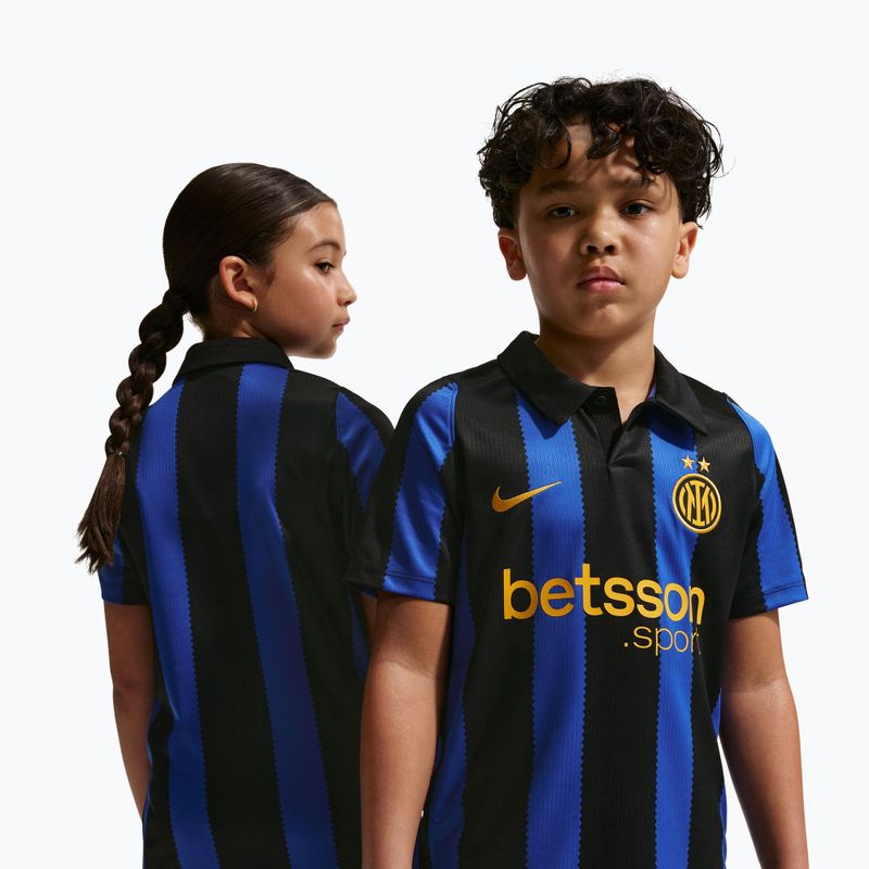 Детска футболна тениска Nike Inter Milan Dri-Fit Stadium Home lyon blue/black/university gold 4