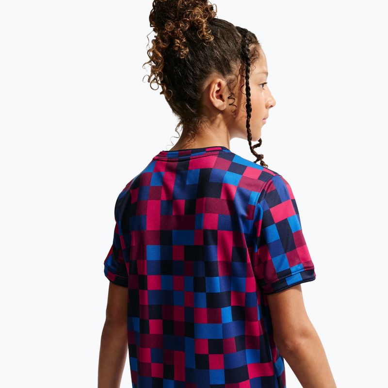 Детска футболна тениска Nike FC Barcelona Dri-Fit Pre-Match noble red/mineral yellow 6