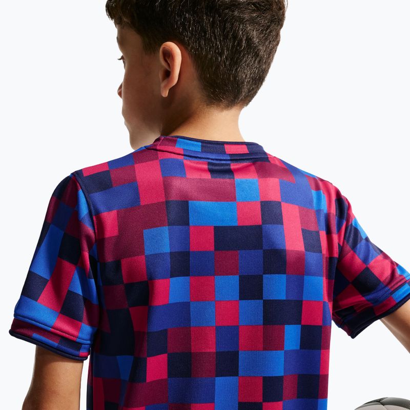 Детска футболна тениска Nike FC Barcelona Dri-Fit Pre-Match noble red/mineral yellow 7