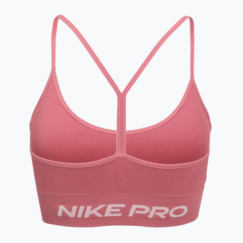 Спортен сутиен Nike Pro Seamless Light Support peony/white 2