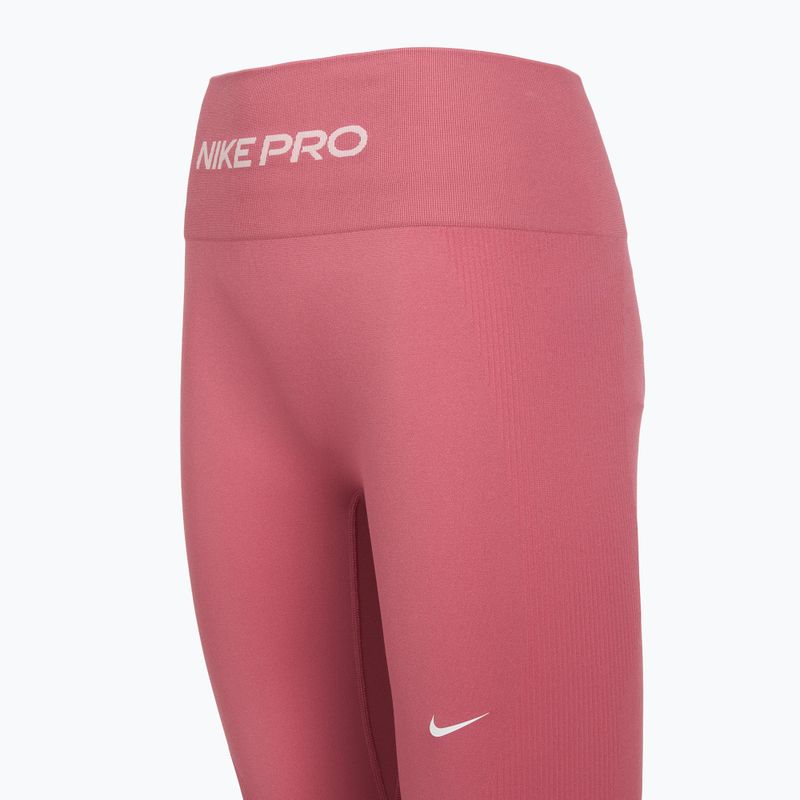 Дамски клинове Nike Pro Seamless в цвят розова божур/бял 3