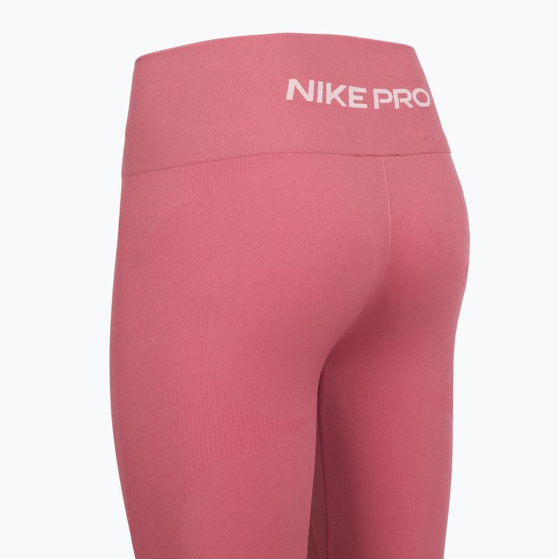 Дамски клинове Nike Pro Seamless в цвят розова божур/бял 4