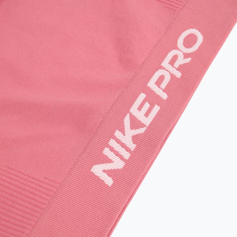 Дамска тренировъчна тениска Nike Pro Seamless Dri-Fit peony/white 4
