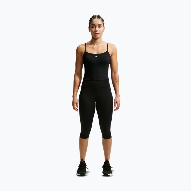 Дамска тренировъчна тениска Nike One Medium Support черно/бяло 2