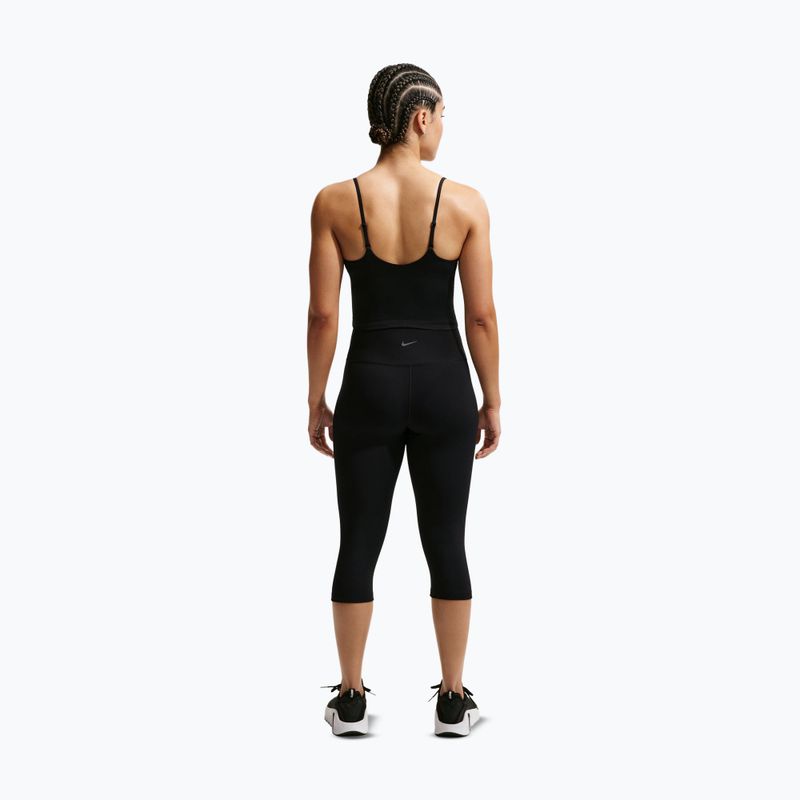 Дамска тренировъчна тениска Nike One Medium Support черно/бяло 3