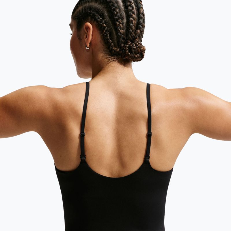 Дамска тренировъчна тениска Nike One Medium Support черно/бяло 5