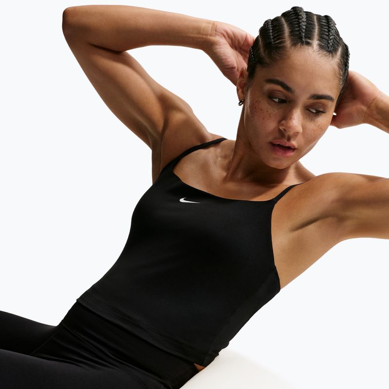 Дамска тренировъчна тениска Nike One Medium Support черно/бяло 6