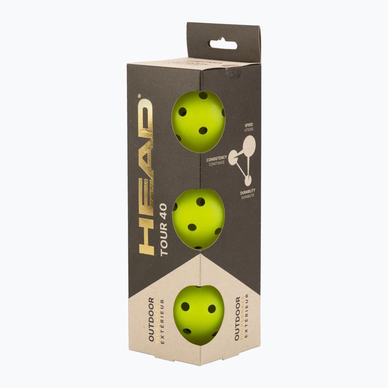 Топки за пикълбол HEAD Tour 40 Pickleball yellow 2