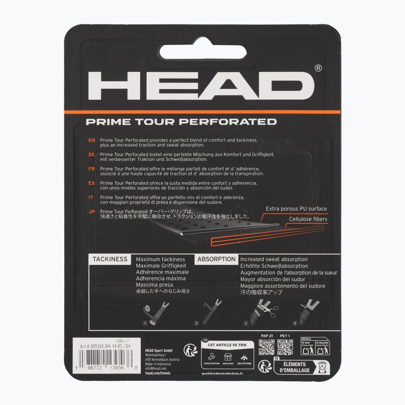 Грип за тенис ракета HEAD Prime Tour Perforated 3 бр. black 2