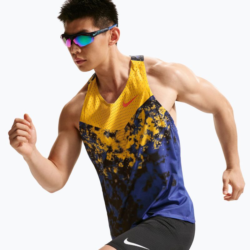 Мъжка тениска за бягане Nike AeroSwift Dri-Fit ADV Singlet citron pulse/lapis/bright crimson 4