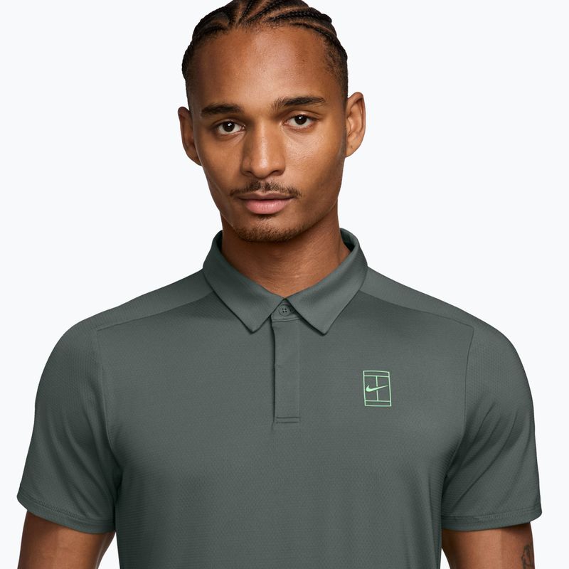 Мъжка тениска поло Nike Court Dri-Fit Advantage camo green/cucumber calm 3