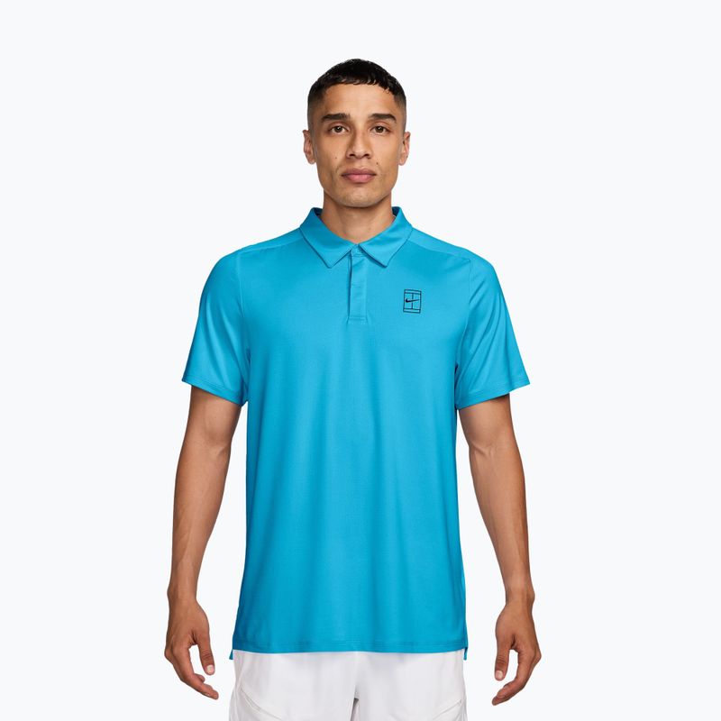 Мъжка тениска поло Nike Court Dri-Fit Advantage baltic blue/black