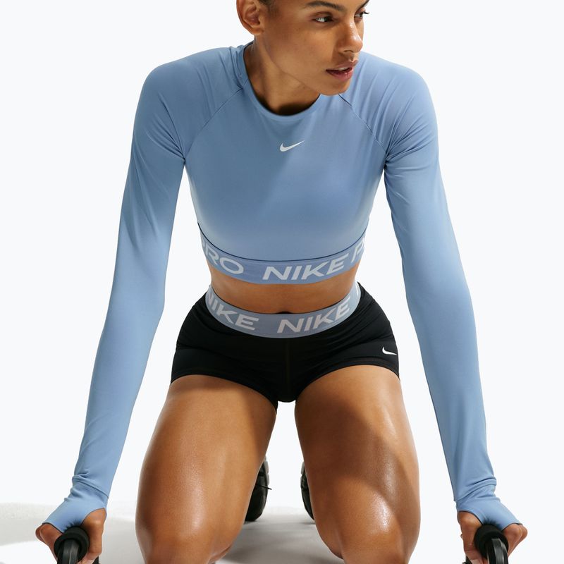 Дамска блуза с дълъг ръкав Nike Pro work blue/white 3