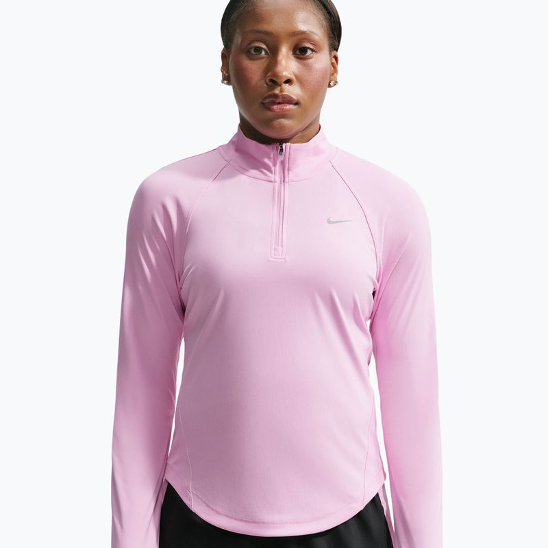 Дамски суитшърт за бягане Nike Tempo Dri-Fit 1/4 Zip pink rise 4