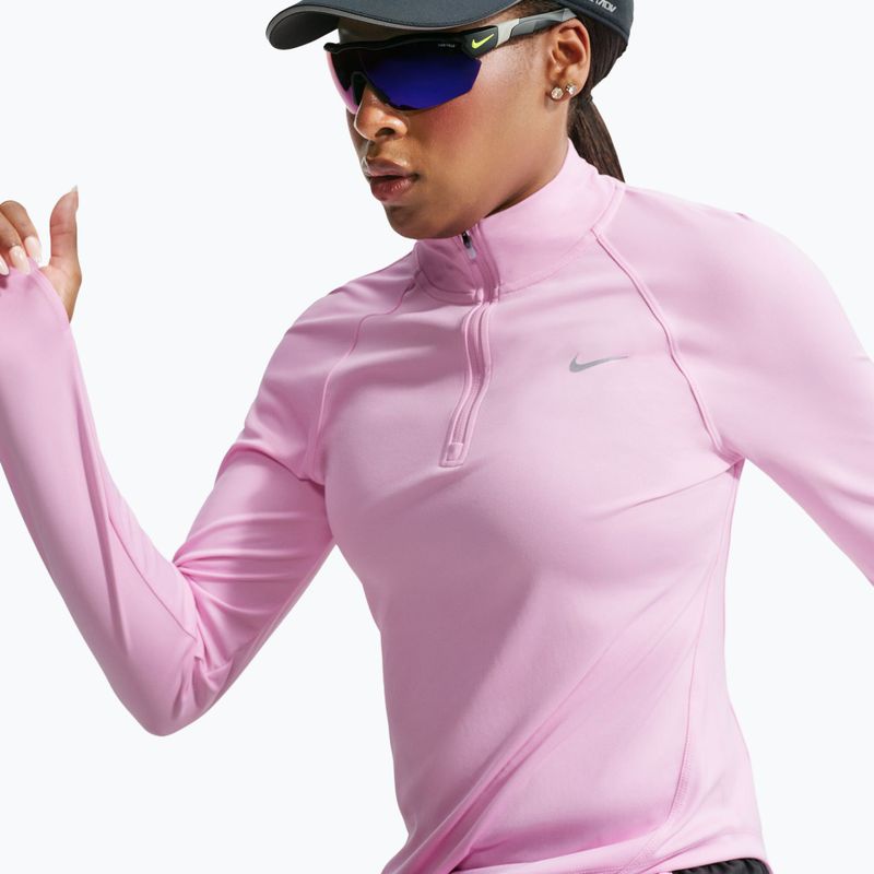 Дамски суитшърт за бягане Nike Tempo Dri-Fit 1/4 Zip pink rise 6