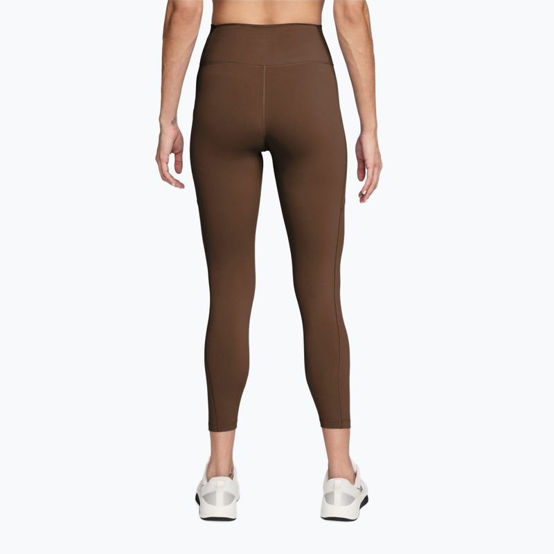Дамски тренировъчен клин Nike One High-Waisted 7/8 cacao wow/white 2