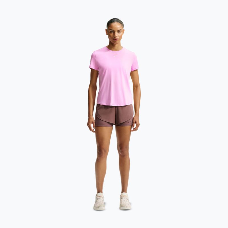 Дамска тренировъчна тениска Nike One Classic pink rise/white 2
