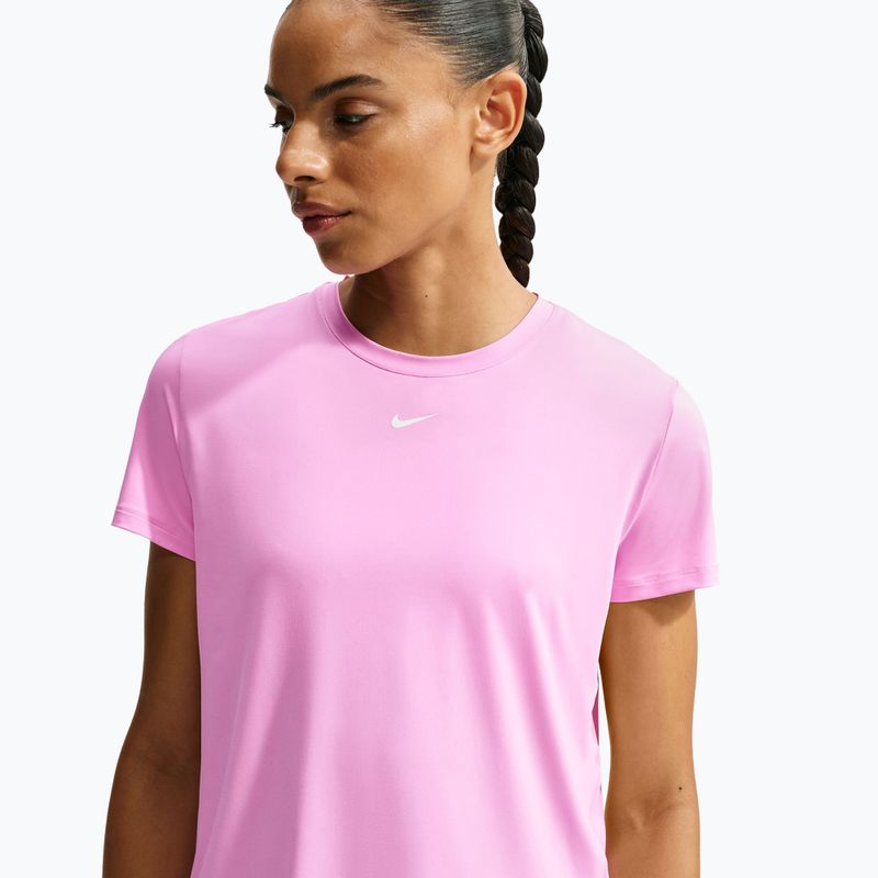 Дамска тренировъчна тениска Nike One Classic pink rise/white 4