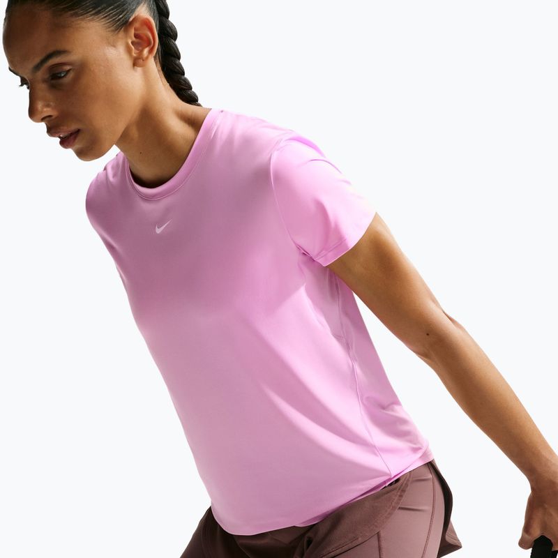 Дамска тренировъчна тениска Nike One Classic pink rise/white 5
