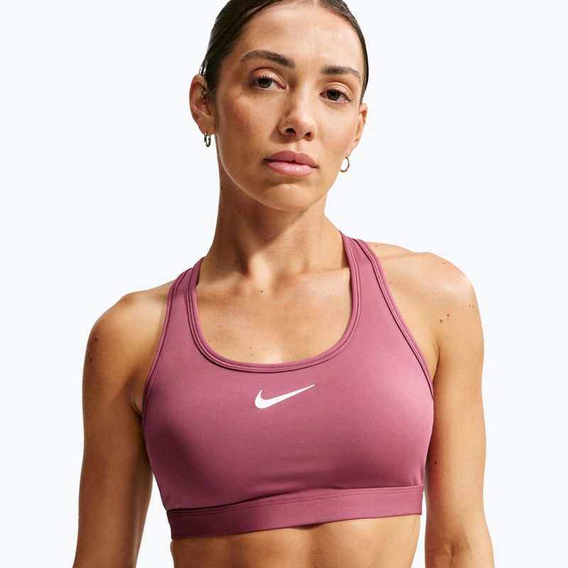 Спортен сутиен Nike Swoosh pink smoke/white