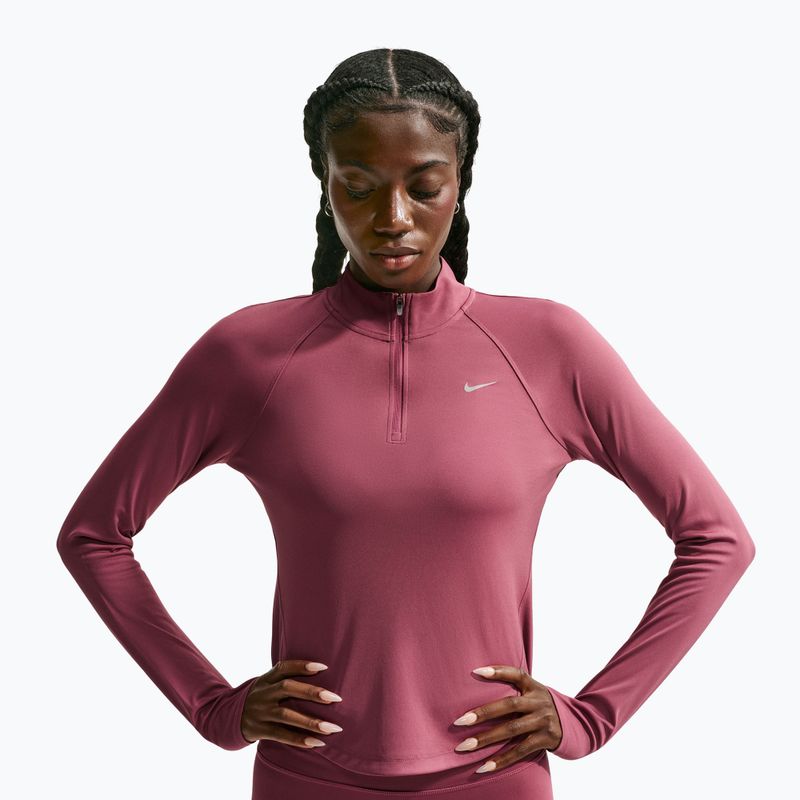 Дамски суитшърт за бягане Nike Tempo Dri-Fit 1/4 Zip pink smoke 4