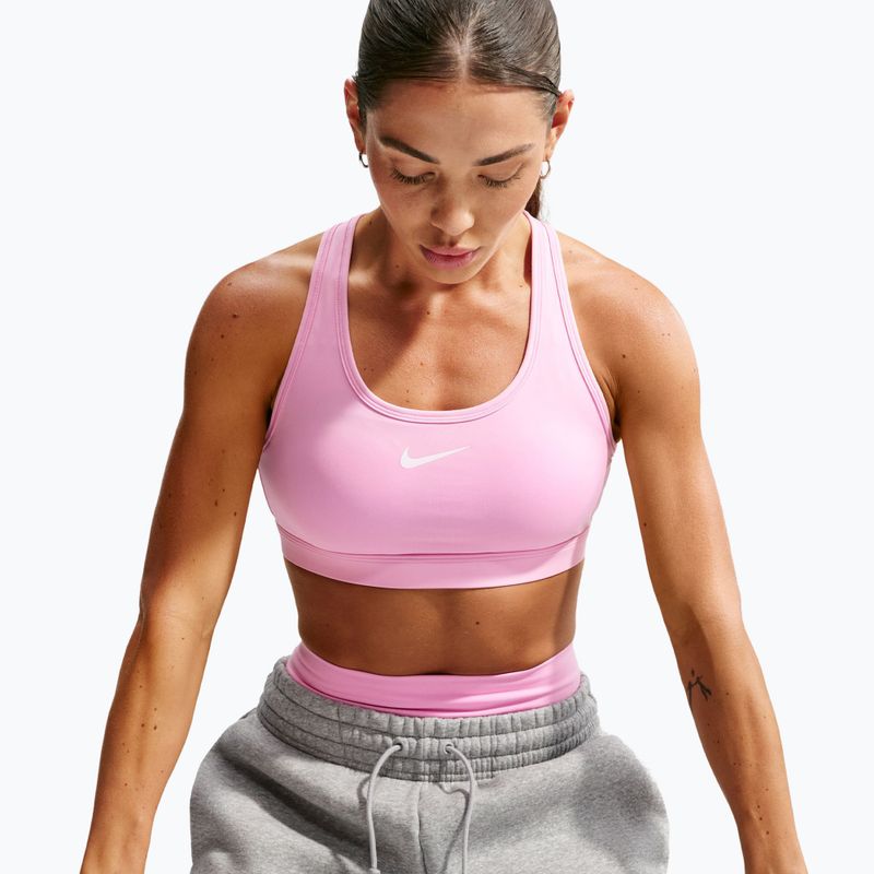 Спортен сутиен Nike Swoosh pink rise/white 4