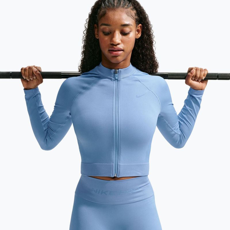 Дамски суитшърт за тренировка Nike Pro Seamless work blue 5
