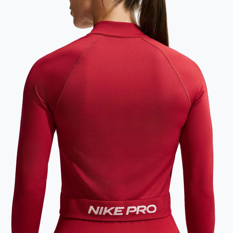 Дамски суитшърт за тренировка Nike Pro Seamless tough red/white 5