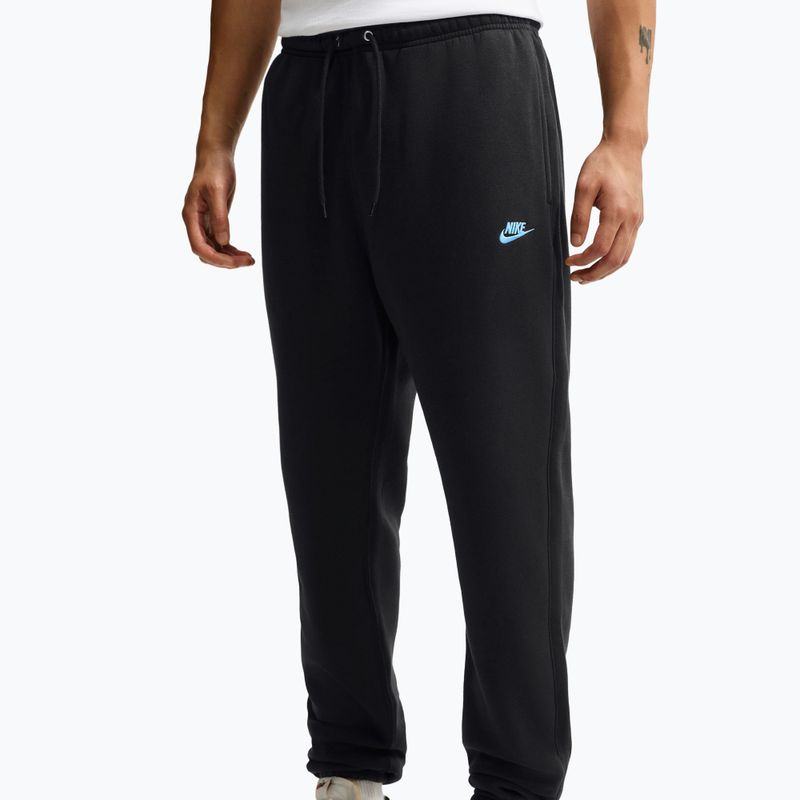 Мъжки панталони за бягане Nike Club Cuffed Brushed black/black/football blue 3