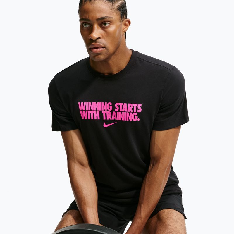 Мъжка тренировъчна тениска Nike Dri-Fit Winning black/hyper pink 5