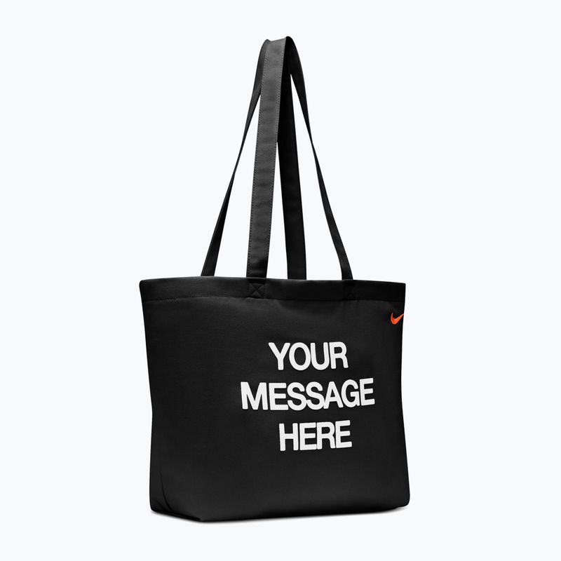Чанта Nike Heritage "Your Message Here" Tote 22 l black/white/safety orange 2