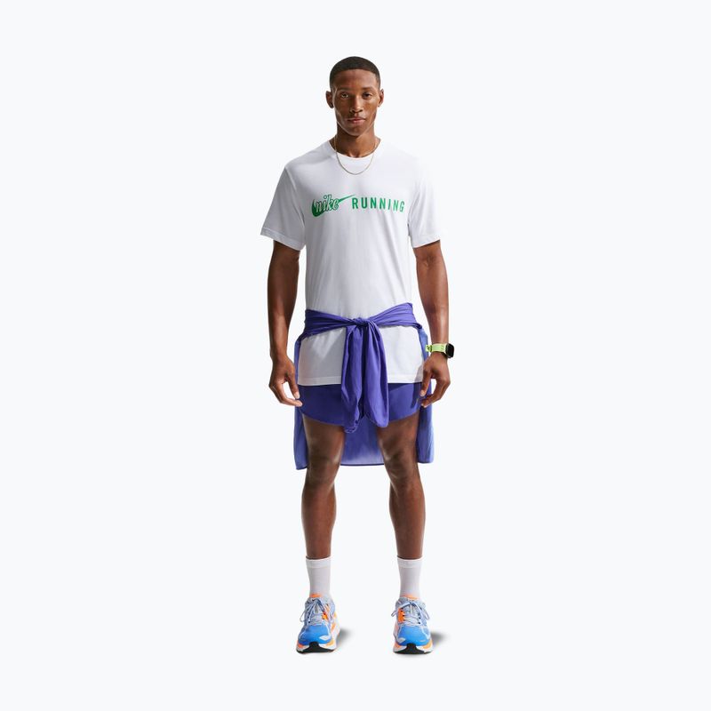 Мъжка тениска за бягане Nike Dri-Fit Running T-Shirt white/green spark 2