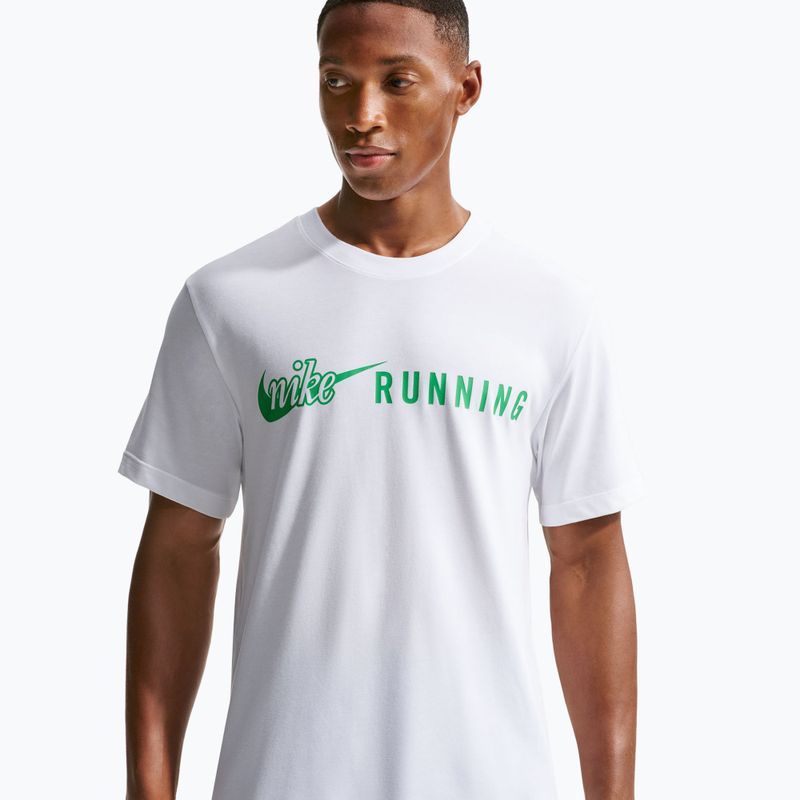 Мъжка тениска за бягане Nike Dri-Fit Running T-Shirt white/green spark 4