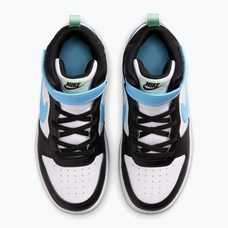 Детски обувки Nike Court Borough Mid 2 white/black/arctic green/football blue 4