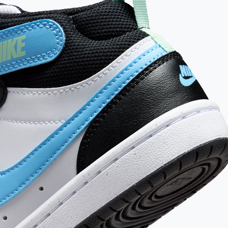 Детски обувки Nike Court Borough Mid 2 white/black/arctic green/football blue 6