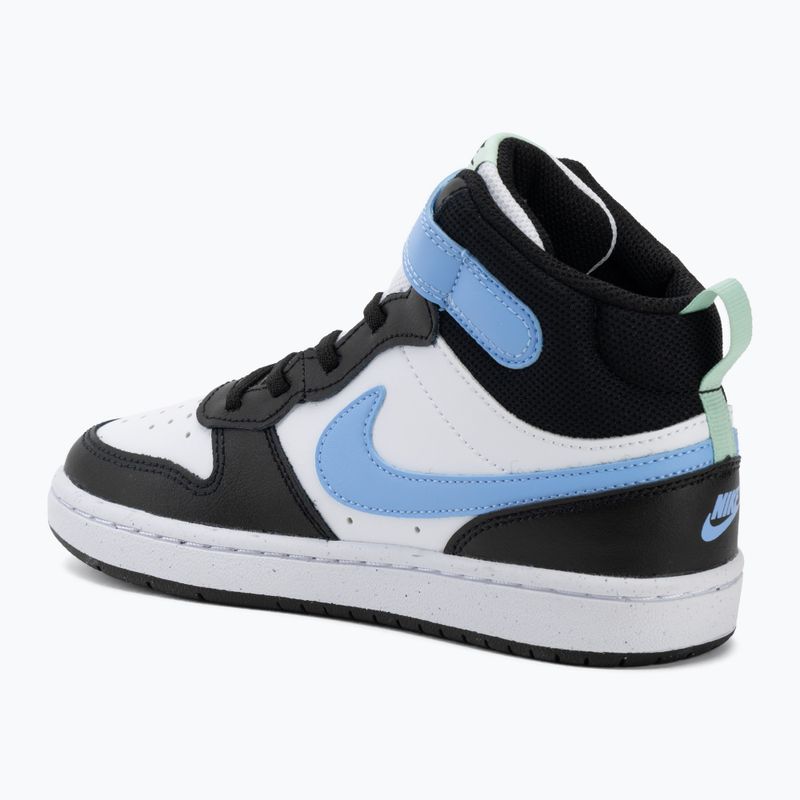 Детски обувки Nike Court Borough Mid 2 white/black/arctic green/football blue 3