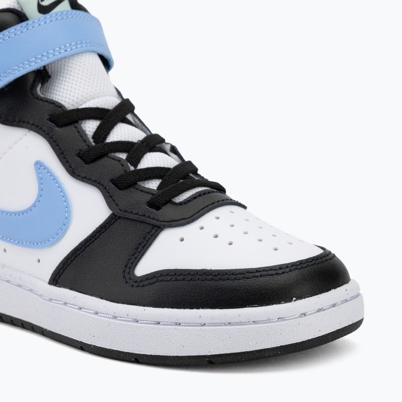 Детски обувки Nike Court Borough Mid 2 white/black/arctic green/football blue 7
