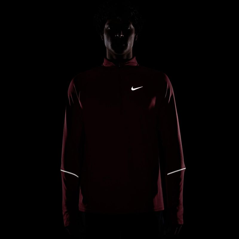 Мъжки суитшърт за бягане Nike Miler Dri-Fit UV 1/2 Zip tough red 7