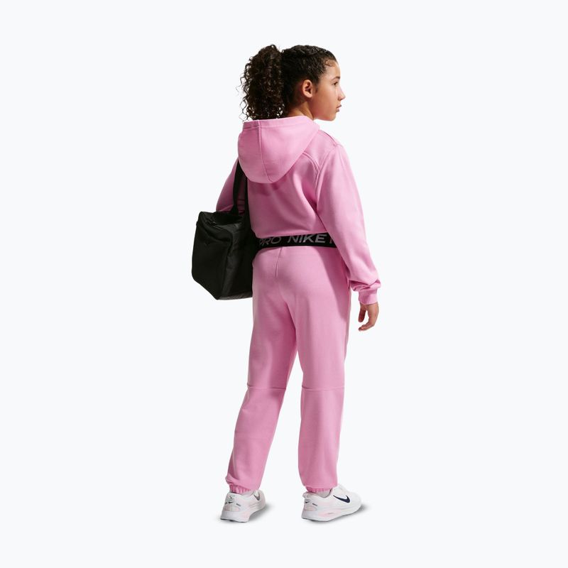 Детски панталони Nike Pro Fleece pink rise/pink rise/black/white 2