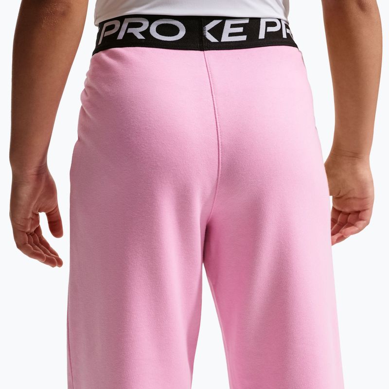 Детски панталони Nike Pro Fleece pink rise/pink rise/black/white 4