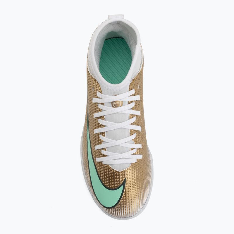 Детски футболни обувки Nike Jr. Mercurial Superfly 11 Club "Kylian Mbappé" metallic gold/green glow 5