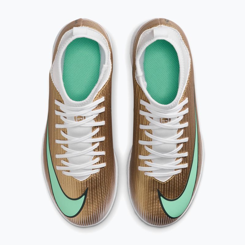 Детски футболни обувки Nike Jr. Mercurial Superfly 11 Club "Kylian Mbappé" metallic gold/green glow 4