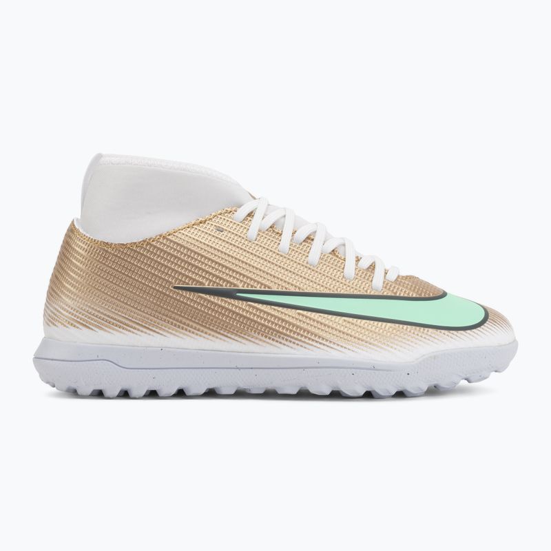 Детски футболни обувки Nike Jr. Mercurial Superfly 11 Club "Kylian Mbappé" metallic gold/green glow 2