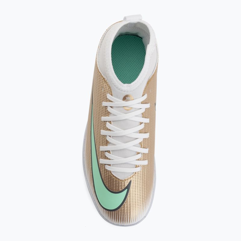 Детски футболни обувки Nike Jr. Mercurial Superfly 11 Club "Kylian Mbappé" metallic gold/green glow 5