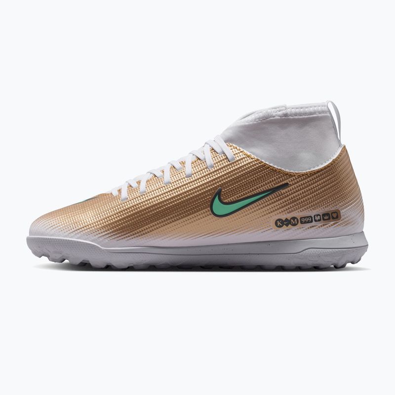 Детски футболни обувки Nike Jr. Mercurial Superfly 11 Club "Kylian Mbappé" metallic gold/green glow 2
