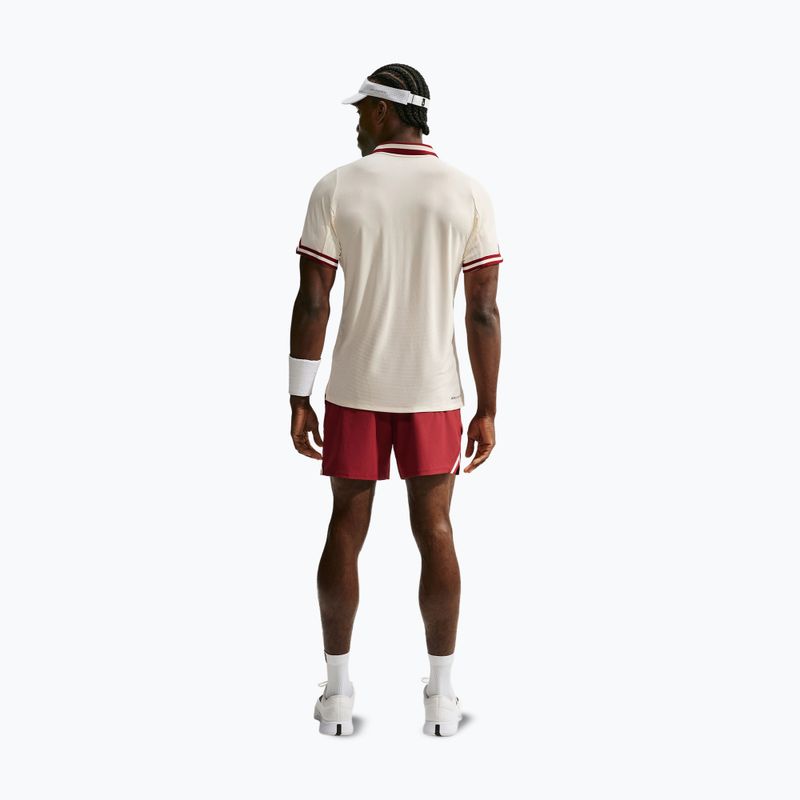 Поло тениска Nike Court Slam Aero-Fit Pale Ivory/Team Red 3