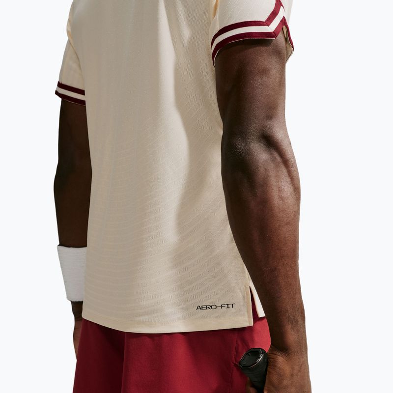 Поло тениска Nike Court Slam Aero-Fit Pale Ivory/Team Red 5