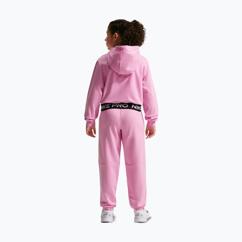 Детски суитшърт Nike Pro Fleece pink rise/pink rise/black/white 2