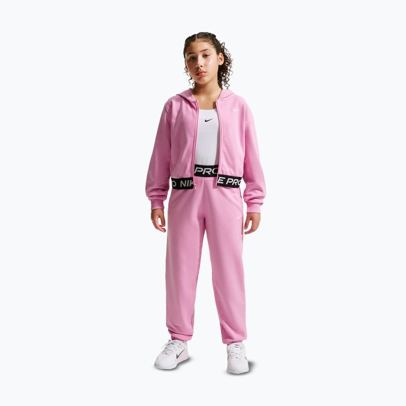 Детски суитшърт Nike Pro Fleece pink rise/pink rise/black/white 7