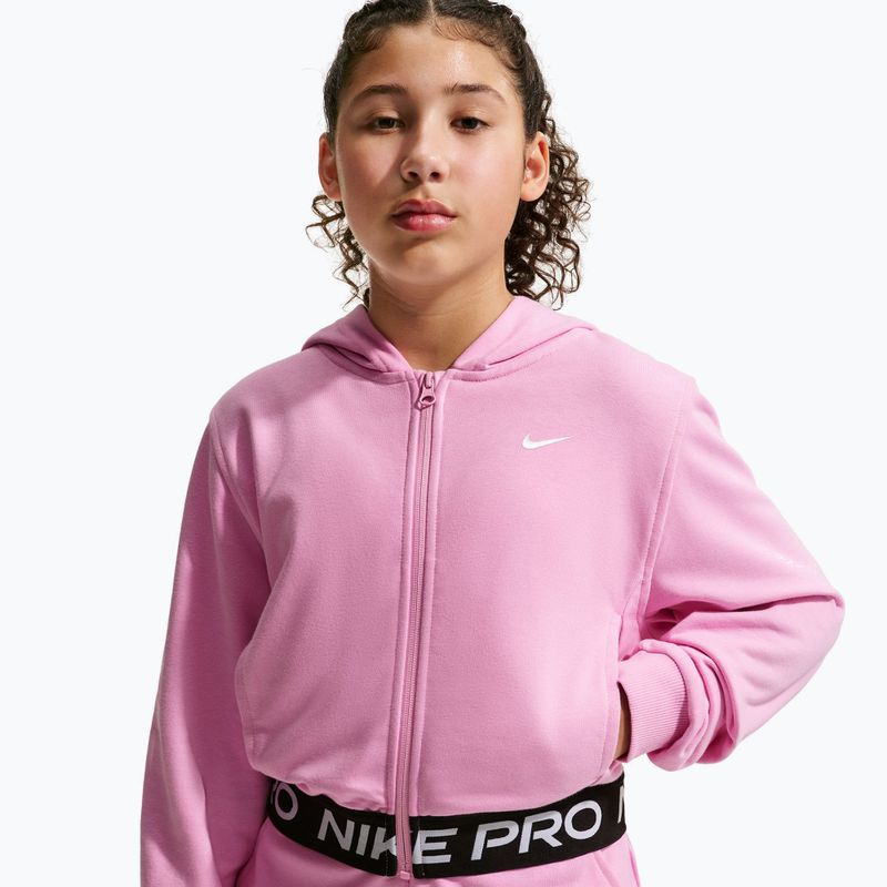 Детски суитшърт Nike Pro Fleece pink rise/pink rise/black/white 3